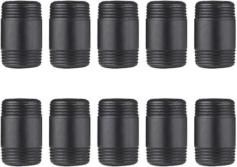 10 Pack 1 Inches x 6 Inches Black Malleable Steel Nipples Fitting, DIY Steampunk Industrial Vintage Style. in Saudi Arabia