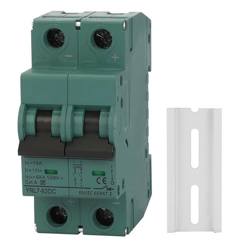 DC 2 Pole Miniature Circuit Breaker, 500V 16 Amp Quick Trip Switch for Solar PV Systems, Long Service Life Energy Efficient MCB(C16A) in Kuwait