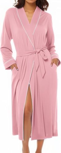 Ekouaer Kimono Robes for Women Long Lightweight Knit Bathrobe Shawl Soft Sleepwear Casual Ladies Loungewear S-XXL in Saudi Arabia