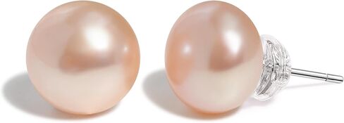الأرجواني الوردي اللؤلؤ أقراط للنساء والرجال | 6-8MM لؤلؤة المياه العذبة الطبيعية | Hypoallergenic 925 Sterling Silver Silver Birthday & Anniversary Jewelry Gifts للنساء/الزوجة in Kuwait