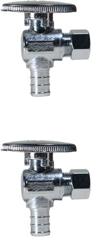 10 Pieces 3/8" Od Compression x 1/2" Pex Angle Stop Valve- Brass With Metal handle 24-3-2 (10 Packs) in Saudi Arabia