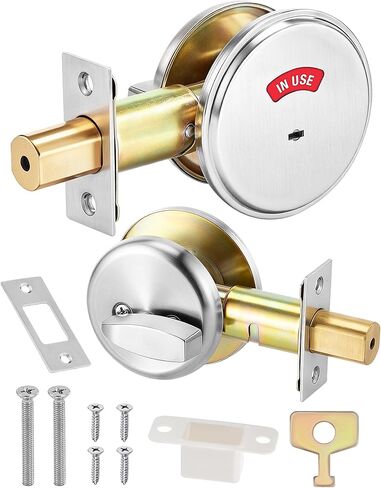 Indicator Privacy Lock and Door Lever,Vacant Occupied Bathroom Knob with Privacy in-Use or Vacant Indicator Lock,ANSI Grade2 Commercial Door Handle for Public Restrooms Toilet in Kuwait