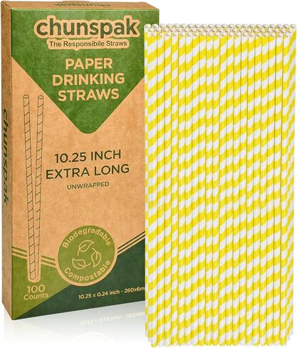 Biodegradable Pink Paper Straws for Drinking - 10 Inches Long, 0.24" Diameter, Pack of 100 in Saudi Arabia
