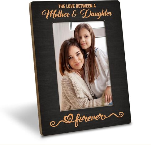 Mother Daughter Photo Frame Gift, Beautiful Mom Birthday Gifts, Christmas Gift, The Love Between A Mother & Daughter is Forever Photo Frame, Holds 4 x 6 Inch Photo, Farmhouse Wooden Picture Frame Gifts in Kuwait