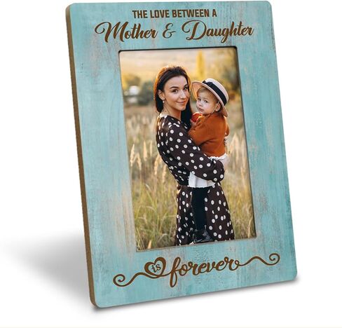 Mother Daughter Photo Frame Gift, Beautiful Mom Birthday Gifts, Christmas Gift, The Love Between A Mother & Daughter is Forever Photo Frame, Holds 4 x 6 Inch Photo, Farmhouse Wooden Picture Frame Gifts in Kuwait