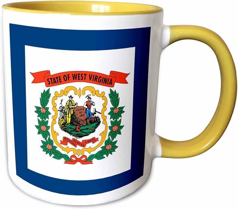 3dRose Flag of West Virginia WV Mug, 11 oz, Black in Saudi Arabia