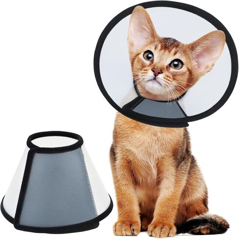 مخروط Cat Cat ، مخروط أليف قابلة للتعديل ، 8.1 بوصة طوق إليزابيثان من البلاستيك للقطط والكلاب الصغيرة والأرانب (أسود) in Kuwait
