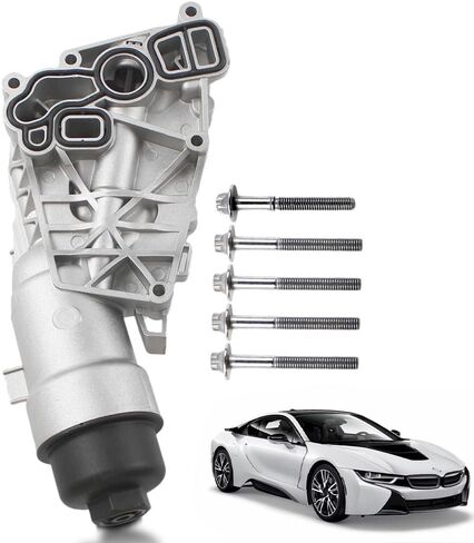 Aluminum Engine Oil Cooler Filter Housing Assembly Kit Compatible with 2011-2016 for Jeep Dodge Chrysler 926-876 926-959 68105583AF Complete Set with Sensors & Bolts in Kuwait