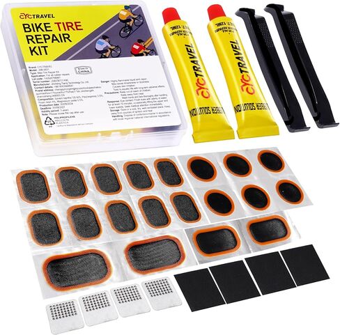 Bike Tire Repair Kit, Bicycle Inner Tube Puncture Patch Kits Contains 12 PSC Glueless Bike Tire Patch and Enhanced Material Tire Levers, Bike Patch Kit for Mountain and Road Bikes. in Kuwait