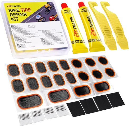 Bike Tire Repair Kit, Bicycle Inner Tube Puncture Patch Kits Contains 12 PSC Glueless Bike Tire Patch and Enhanced Material Tire Levers, Bike Patch Kit for Mountain and Road Bikes. in Kuwait