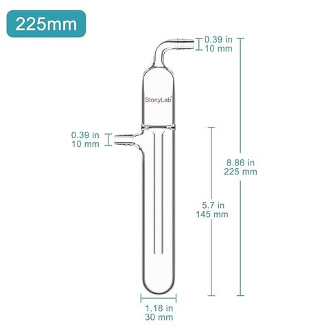 Stonylab Glass Gas Bubbler Crapuum trap ، plbler cold cold plbler مع ارتفاع 225 مم وتوصيل خرطوم 10 مم للأواني الزجاجية الفراغية ، جهاز مختبر الكيمياء العضوية in Saudi Arabia