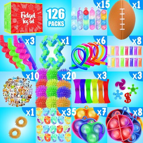 ألعاب Fidget ، 126 Pack Party Favors للأطفال 8-12 4-8 ، ألعاب الحسية بالتوحد التوحد التوحد ، ألعاب صندوق الكنز للفصول الدراسية ، حشوات التخزين ، غودي أكياس ، جوائز عيد ميلاد عيد الميلاد in Saudi Arabia