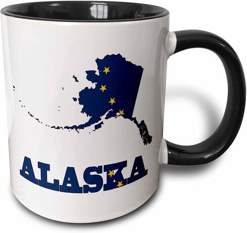 3dRose mug_58720_1 Alaska State Flag in The Outline Map and Letters of Alaska Ceramic Mug, 11-Ounce in Saudi Arabia