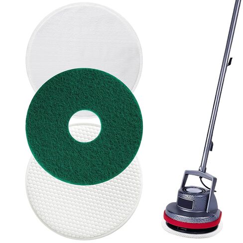 12" Floor Machine Pads Compatible with Oreck Commercial 550MC Orbiter Scrubber Machine, Microfiber Carpet Bonnet, Floor Buffer Pad for Deep Cleaning Tile(3 Pack,Stripper & Bonnet & Buffer) in Saudi Arabia
