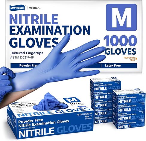 Medical Soft Max™ Nitrile Exam Gloves, 100 Pcs Powder-Free Latex-Free Food Safe Clean Disposable Glove, Blue Iris in Kuwait
