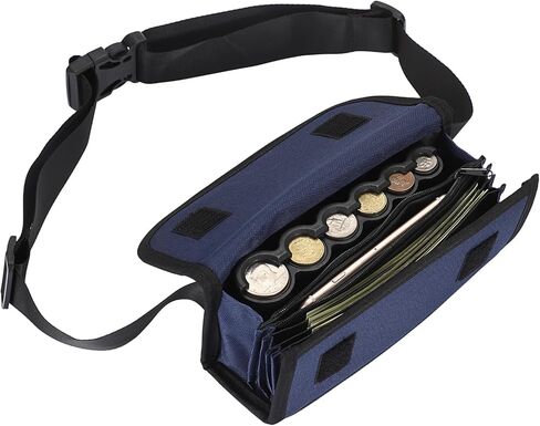 US Coin Holder Coin Dispenser, Fanny Pack with Banknote Waiters Purse Coin Sorter Coin Organizer, Black Coin Storage Bag with Belt for Waitress Server Collector Cashier Change in Kuwait