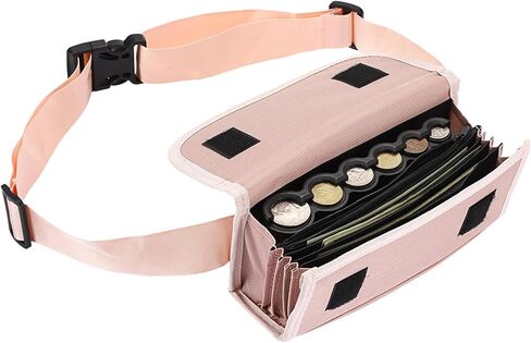 US Coin Holder Coin Dispenser, Fanny Pack with Banknote Waiters Purse Coin Sorter Coin Organizer, Black Coin Storage Bag with Belt for Waitress Server Collector Cashier Change in Kuwait