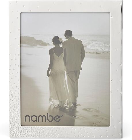 Nambe - مجموعة Dazzle - إطار صورة - مقاس 4 × 6 بوصة - مصنوع من طبق فضي وزجاج - صمم بواسطة Scott & Torrie Morrison in Saudi Arabia