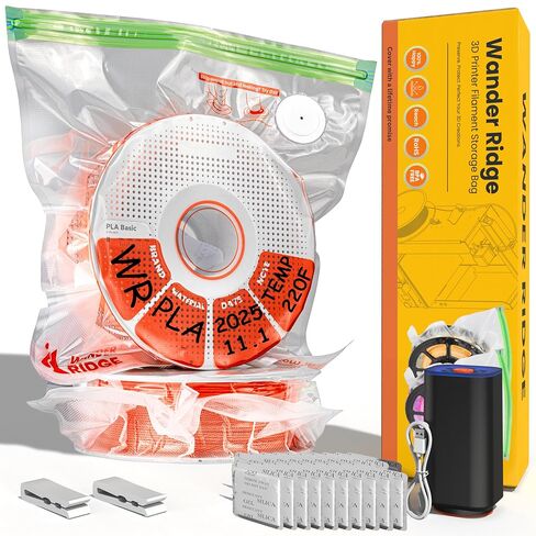 3D Printer Filament Storage Bags Vacuum Storage Bags Kit 3D Printer Accessories with 20 Storage Bags (13x15 inches), 20 Desiccants, Auto Pump, 2 Sealing Clips, Dust Proof, Humidity Resistant in Saudi Arabia