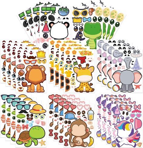 32 Sheets Make a Face Race Car Stickers for Kids Make Your Own Race Car Stickers Sheets Racing Themed Birthday Party Favor School Rewards DIY Art Craft Supplies in Saudi Arabia