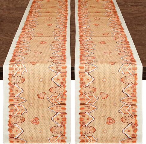 2 Pcs Christmas Polyester Red and Green Polka Dot Rectangle Table Runner, 13'' x 72'' Linen Table Runner for Christmas Birthday Party Holiday Wedding Farmhouse Kitchen Dinner Table Decor in Saudi Arabia