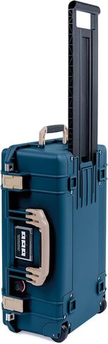 Pelican Air 1535 Carry -on Case by Colorcase - Pacific Blue - حالة متوسطة الحجم مقاومة للماء - مقابض ومزالج برتقالية in Kuwait