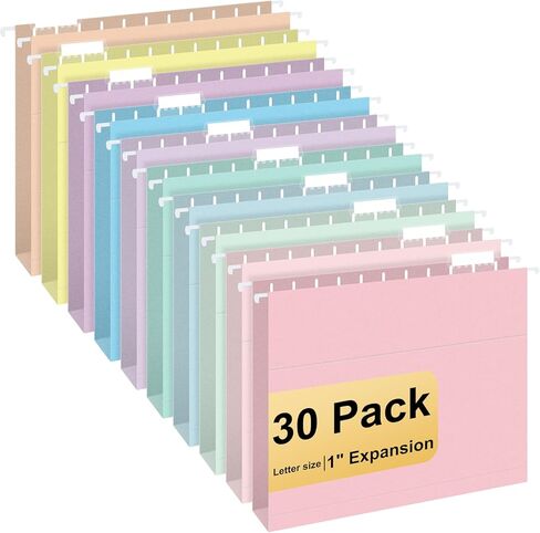 Hanging File Folders, 50 Pack Letter Size Hanging File folders with 1/5-cut Tabs, Stay Organized for Your Home and Office Bulk File, Documents and Paper, Macaron 10 Colors in Saudi Arabia