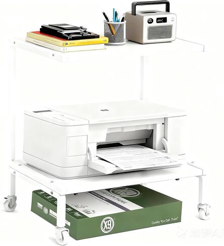 موقف الطابعة مع التخزين للمكتب ، 2 طبقة سطح المكتب منظم مكتب متعددة الأغراض ، طاولة طابعة خشبية كبيرة للمجلدات ، الكتب ، لآلة الفاكس ، الماسح الضوئي ، المكتب المنزلي ، الطابعة ثلاثية الأبعاد in Kuwait