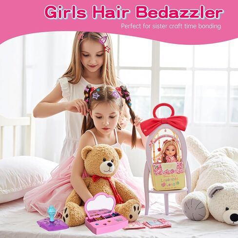 Hair Gem Stamper Kit for Girls ، بالإضافة إلى Gems Hair Gems للفتيات مع 600 تصحيح بريق الشعر ، لا توجد مصففات مصففات مصففات فنية ، أدوات الشعر ذات الشعر القابل لإعادة الاستخدام. in Saudi Arabia