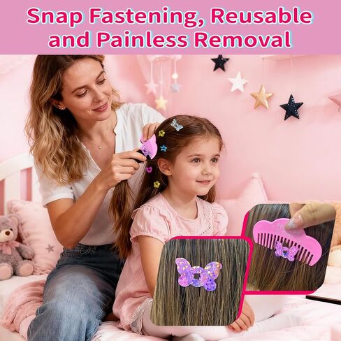 Hair Gem Stamper Kit for Girls ، بالإضافة إلى Gems Hair Gems للفتيات مع 600 تصحيح بريق الشعر ، لا توجد مصففات مصففات مصففات فنية ، أدوات الشعر ذات الشعر القابل لإعادة الاستخدام. in Saudi Arabia
