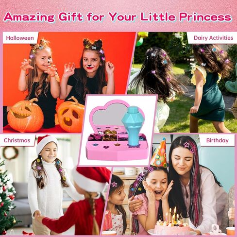 Hair Gem Stamper Kit for Girls ، بالإضافة إلى Gems Hair Gems للفتيات مع 600 تصحيح بريق الشعر ، لا توجد مصففات مصففات مصففات فنية ، أدوات الشعر ذات الشعر القابل لإعادة الاستخدام. in Saudi Arabia