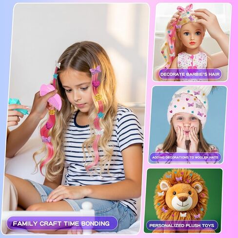 Hair Gem Stamper Kit for Girls ، بالإضافة إلى Gems Hair Gems للفتيات مع 600 تصحيح بريق الشعر ، لا توجد مصففات مصففات مصففات فنية ، أدوات الشعر ذات الشعر القابل لإعادة الاستخدام. in Saudi Arabia