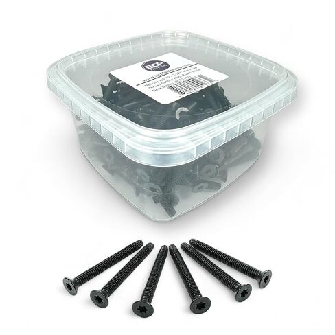 BCP Fasteners 100 Qty 1/4-20 x 2" Trailer Deck Screws Type F, Flat Head Thread Cutting, T40 Star Drive, Black Phosphate Coated Steel Screws for Wood to Metal, Utility Trailers (BCP1251) in Kuwait