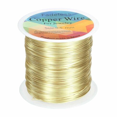Harfington Wire 203ft الطول 24 مقياس النحاس الحرفية المجوهرات سلك تشويه مصافرة مقاومة لمجوهرات صنع لوازم الصياغة ، الأزرق القديم in Kuwait