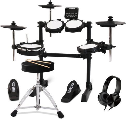 Electric Drum Set Electronic Drum Kit with Quiet Mesh Pads, 8" Dual Zone Snare and Kick Drum, 50 Kits and 333 Sounds, 31 Songs, 2-Song Recording Capacity, USB MIDI, Sticks, Suit for Beginner in Saudi Arabia