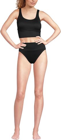Lands' End Women's Tugless Tankini Top and High Waisted Bottom Swimsuit Set in Kuwait