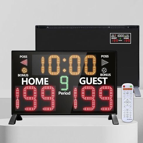 Multisport Tabletop Electronic Scoreboard,Battery Powered Digital Scoreboard with Remote,Used for Basketball,Volleyball,Wrestling,Football in Kuwait