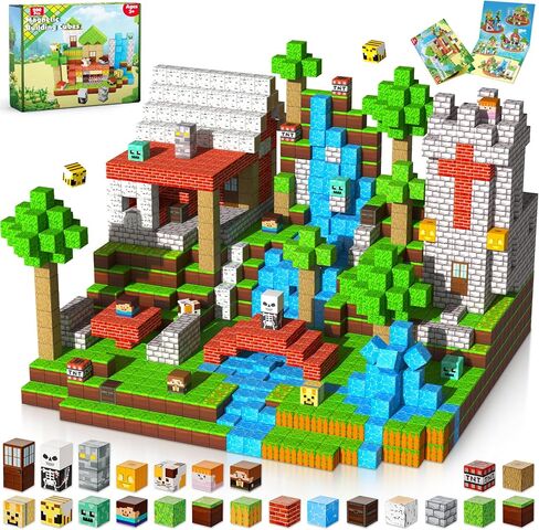 300PCS Magnetic Blocks - Magnetic Building Blocks, Stacking Magnet Cubes Toys, STEM Montessori Sensory Game Toys for Kids Boys and Girls Ages 3 4 5 6 7 8 Birthday Gifts in Saudi Arabia