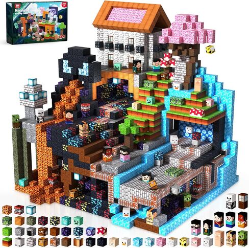 300PCS Magnetic Blocks - Magnetic Building Blocks, Stacking Magnet Cubes Toys, STEM Montessori Sensory Game Toys for Kids Boys and Girls Ages 3 4 5 6 7 8 Birthday Gifts in Saudi Arabia