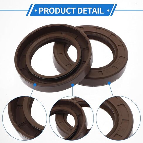 ختم الزيت العالمي TC شفة مزدوجة W الصلب الختم الختم ختم دوار عمود دوار 20 × 330 × 7 ملم الضغط العالي FKM Rubber Brown 2 PCS in Kuwait
