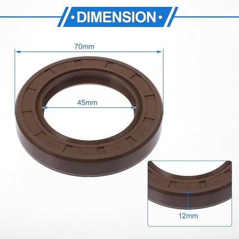 ختم الزيت العالمي TC شفة مزدوجة W الصلب الختم الختم ختم دوار عمود دوار 20 × 330 × 7 ملم الضغط العالي FKM Rubber Brown 2 PCS in Kuwait