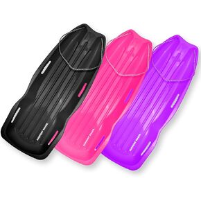 Slippery Racer Downhill Xtreme Flexible Adults and Kids Plastic Toboggan Snow Sled for up to 2 Riders with Pull Rope and Handles. (Blue, 1) in Kuwait