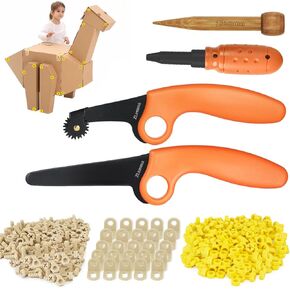 Cardboard Construction Tool Kit 163 Pieces-Educational Toys for at-Home Play + Classroom Learning | Reusable Cardboard Tools for Kids in Kuwait