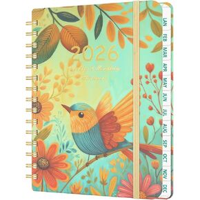 2026 Weekly and Monthly Planner - 2026 Hardcover Calendar Planner, Jan. 2026 - Dec. 2026, Daily Agenda Book with Tabs, Twin-Wire Binding, Back Pocket, School Teacher Student Supplies, A5(6.3" x 8.5") (Cat) in Kuwait
