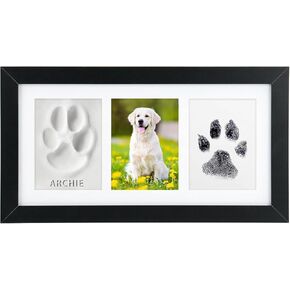 Seencool Paw Print Frame Kit,Dog/Cat Paw Print Kit with No Toxic Clay & No Mess Ink Pad,Pet Paw Print Impression Kit with Customization Tool,Wooden Pet Memorial Frame,DIY Dog Lover Gifts in Saudi Arabia