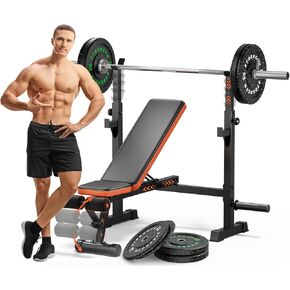 Fostoy Adjustable Weight Bench with Leg Extension, Preacher Curl & Butterfly Arm, 990lbs Heavy Duty Bench Press for Full Body Home Gym Workout in Kuwait