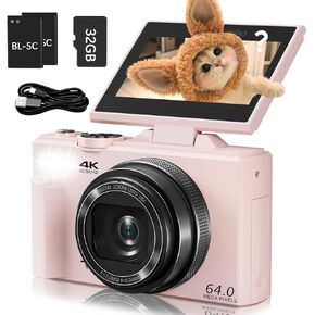 كاميرا للأطفال للفتيات من 3 إلى 11 ، عدسة مزدوجة 1080 بكسل كاميرا رقمية الأطفال مع بطاقة 16 جيجابايت ، لعبة كاميرا صغيرة ، هدية عيد الميلاد أو عيد ميلاد الفتيات (الوردي) in Kuwait