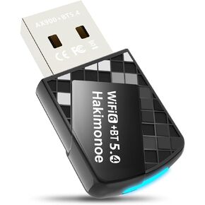 2-IN-1 Wi-Fi 6 Bluetooth 5.4 USB Adapter for PC Laptop, Enhanced 5dBi Long Range AX900Mbps WIFI 2.4G/5GHz Dual Band Wireless Network Dongle Built-in Driver for Windows 11 10 Desktop Computer in Kuwait