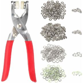 HARFINGTON 200Set Metal Snap Button Kit 9.5mm Hollow Prong Snap Buttons Fasteners with Fastener Pliers for Sewing Fabric Leather Clothing Crafting, Pink in Kuwait