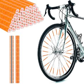 36Pcs Reflective Spoke Covers for Bicycle, 360° Visibility 2.9Inch Bike Spoke Reflectors for Night Riding, Bike Wheel Reflector Tube Reflective Spokes Skins Wheel Decoration Reflectors （Blue） in Kuwait